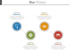 Four business icons for vision analysis powerpoint slides