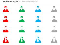 Four business people communication ppt icons graphics