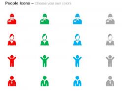 Four business peoples activity ppt icons graphics