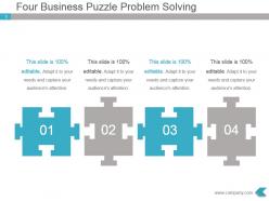 Four business puzzle problem solving powerpoint design