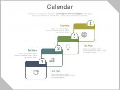 Four calendar and icons for time management powerpoint slides