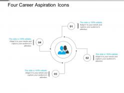Four career aspiration icons powerpoint slide ideas