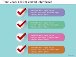 Four check box for correct information flat powerpoint design