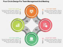 Four circle design for team management and meeting flat powerpoint design