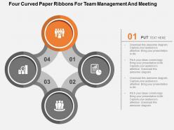 Four circle design for team management and meeting flat powerpoint design