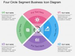 Four circle segment business icon diagram flat powerpoint design