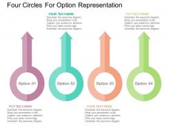 Four circles for option representation flat powerpoint design