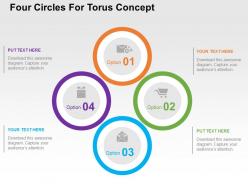 Four circles for torus concept flat powerpoint design
