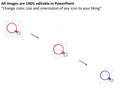 Four circles interconnected with icons for business data analysis flat powerpoint design