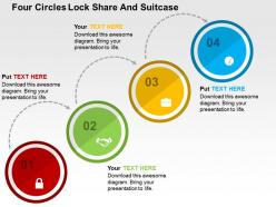 four_circles_lock_share_and_suitcase_flat_powerpoint_design_Slide01