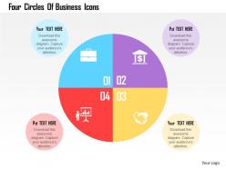 Four circles of business icons flat powerpoint design