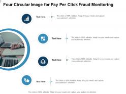 Four circular image for pay per click fraud monitoring infographic template