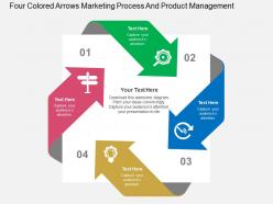 Four colored arrows marketing process and product management flat powerpoint design