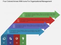 Four colored arrows with icons for organizational management flat powerpoint design