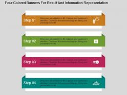Four Colored Banners For Result And Information Representation Flat Powerpoint Desgin