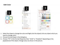 Four colored boxes process diagram flat powerpoint design