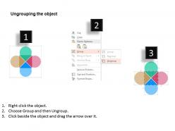 Four colored elements for data representation flat powerpoint desgin