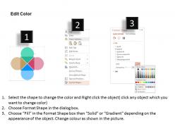 Four colored elements for data representation flat powerpoint desgin