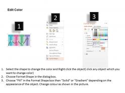 Four colored horizontal tags data representation flat powerpoint design