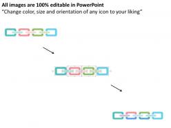 Four colored links of chain flat powerpoint design