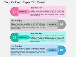 Four colored paper text boxes flat powerpoint design