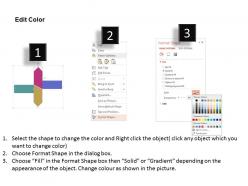 Four colored ribbons for data analysis flat powerpoint design