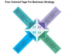 Four colored tags for business strategy flat powerpoint design