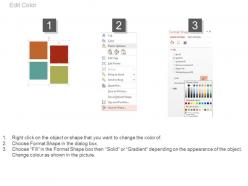 Four colored tags for global business target achievement powerpoint slides
