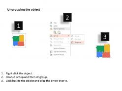 Four colored tags marketing process indication flat powerpoint design