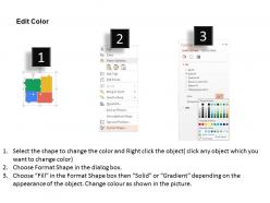Four colored tags marketing process indication flat powerpoint design