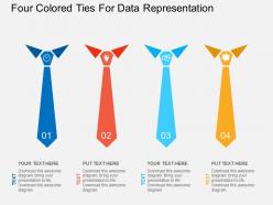 Four colored ties for data representation flat powerpoint desgin