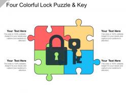 Four colorful lock puzzle and key