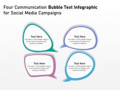 Four communication bubble text infographic for social media campaigns