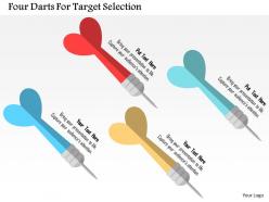 Four darts for target selection flat powerpoint design