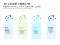 Four Decision Factors For Implementing New Service Model