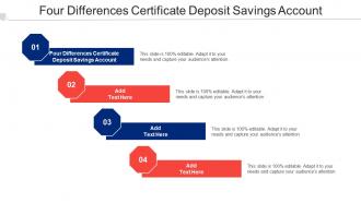 Four Differences Certificate Deposit Savings Account Ppt Powerpoint Presentation Slide Cpb