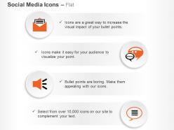 Four different mail communication chat bubbles ppt icons graphics