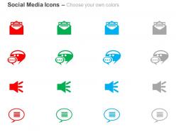 Four different mail communication chat bubbles ppt icons graphics