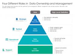 Four different roles in data ownership and management