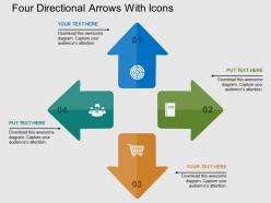 Four directional arrows with icons flat powerpoint design