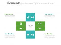Four elements for business operations and icons flat powerpoint design