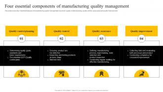 Four Essential Components Of Manufacturing Quality Enabling Smart Production DT SS