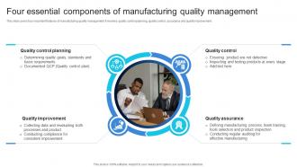 Four Essential Components Of Manufacturing Quality Ensuring Quality Products By Leveraging DT SS V