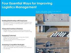 Four essential ways for improving logistics management