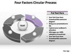 Four factors circular process powerpoint slides templates