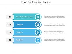 Four factors production ppt powerpoint presentation pictures examples cpb