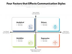 Four factors that effects communication styles