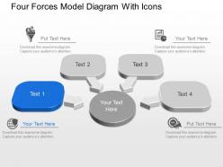 Four forces model diagram with icons powerpoint template slide