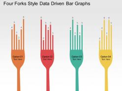 Four forks style data driven bar graphs powerpoint slides