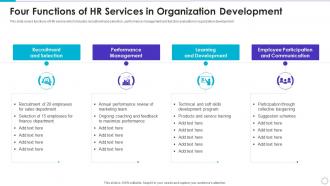Four Functions Of HR Services In Organization Development